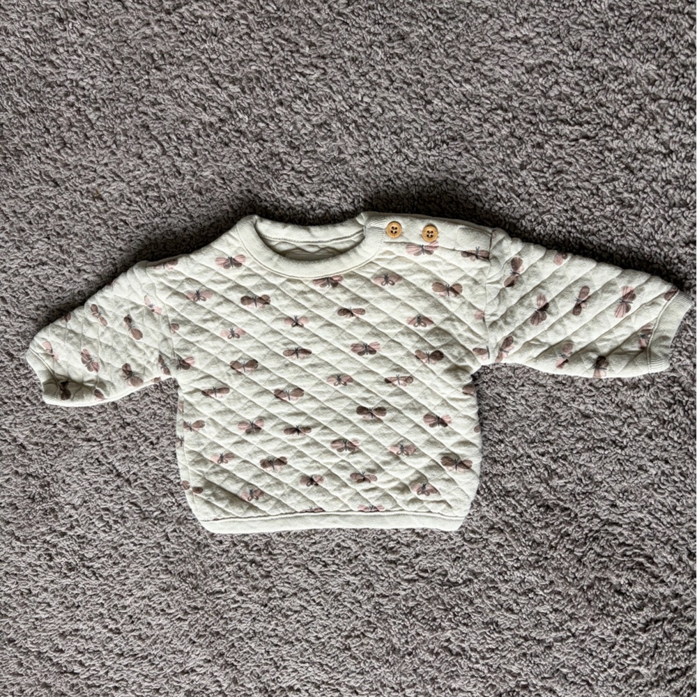 Quilted Cream Baby Wrap Romper with Bunny Print